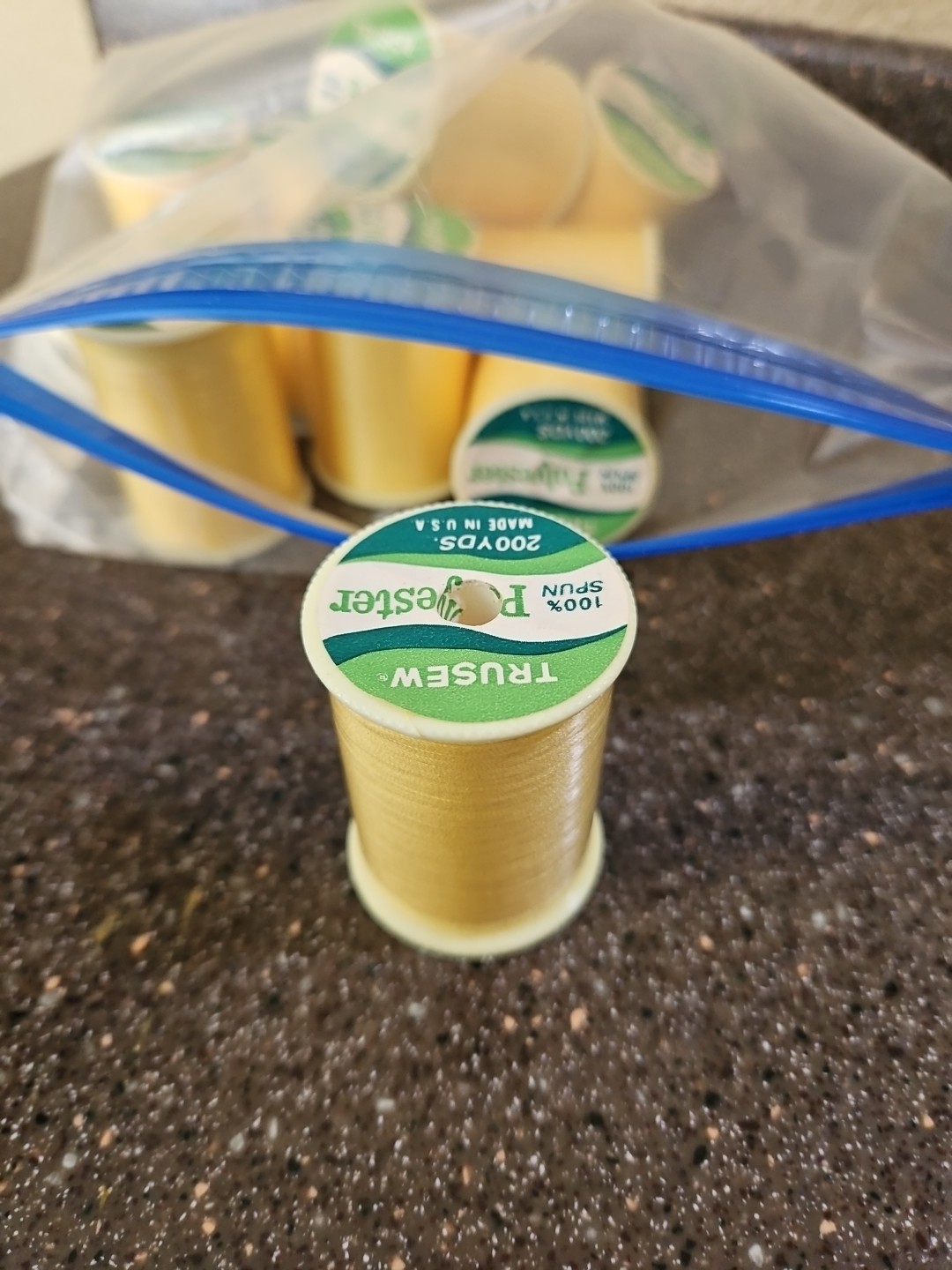 10 Rolls 200 Yd Yellow Polyester Thread