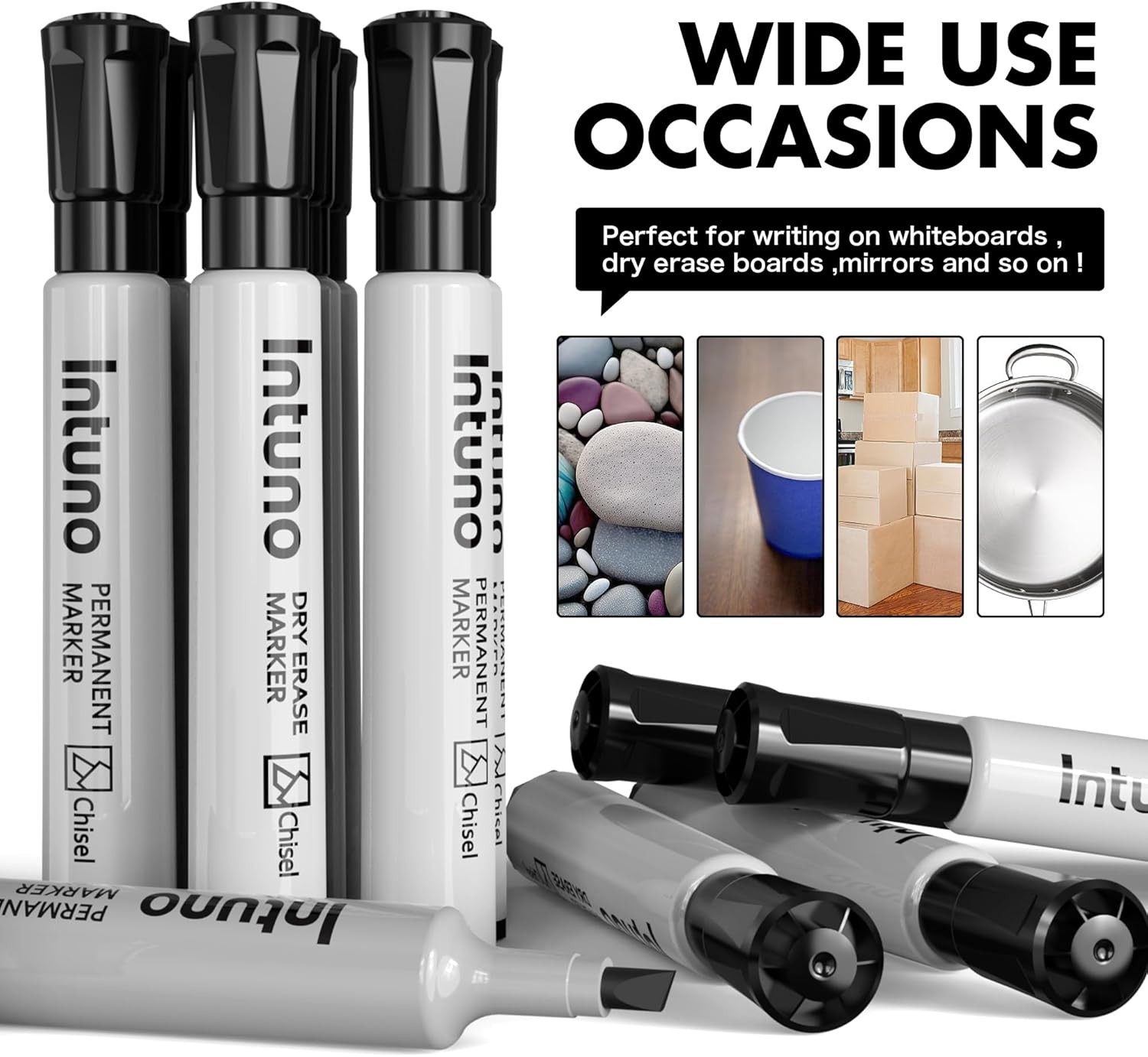 Permanent Markers, 96 Count Black, Chisel tip, Oil-Based Permanent Markers, Wate