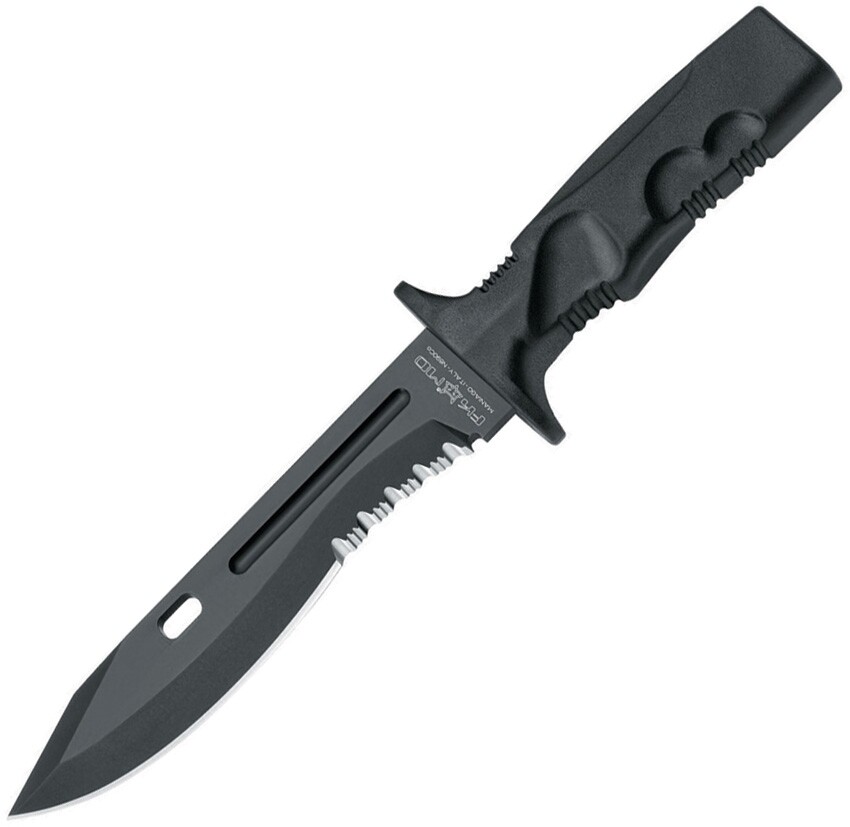 Fox Leonida Survival Fixed Knife 7.25" N690 Steel Blade Black Forprene Handle