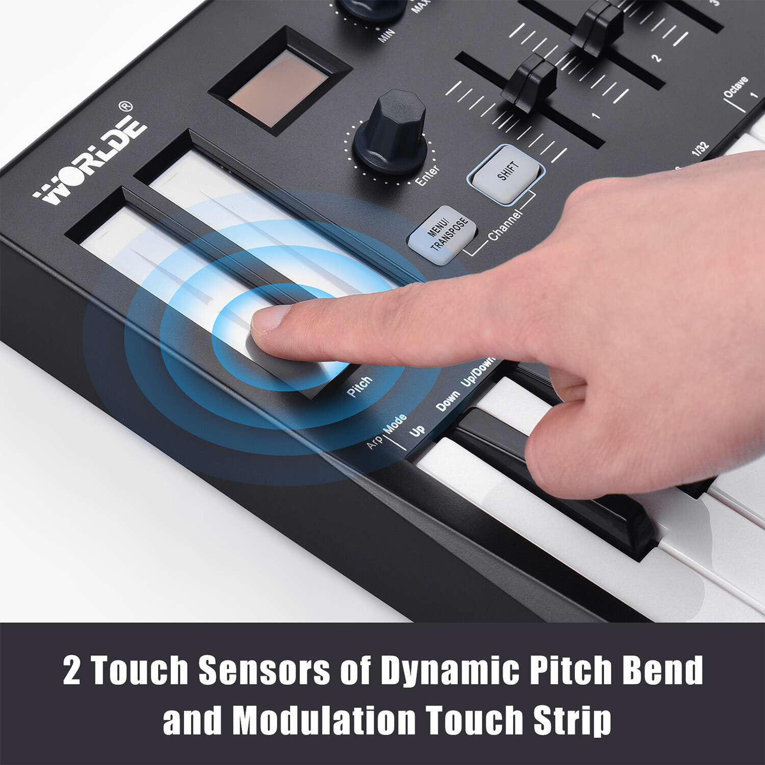 WORLDE Panda MINI II Portable 25-Key USB MIDI Keyboard Controller with Backlit