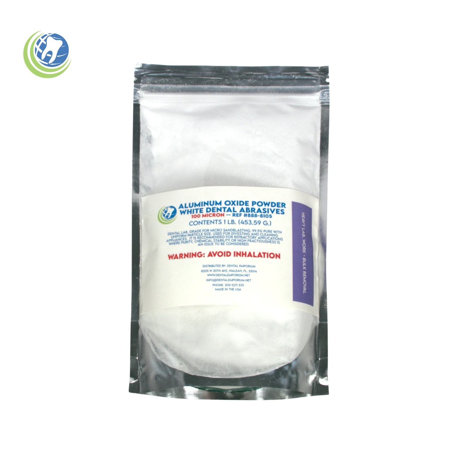 1Lb Dental Grade White Aluminum Oxide 100 Micron Polishing Blasting Abrasive 99%