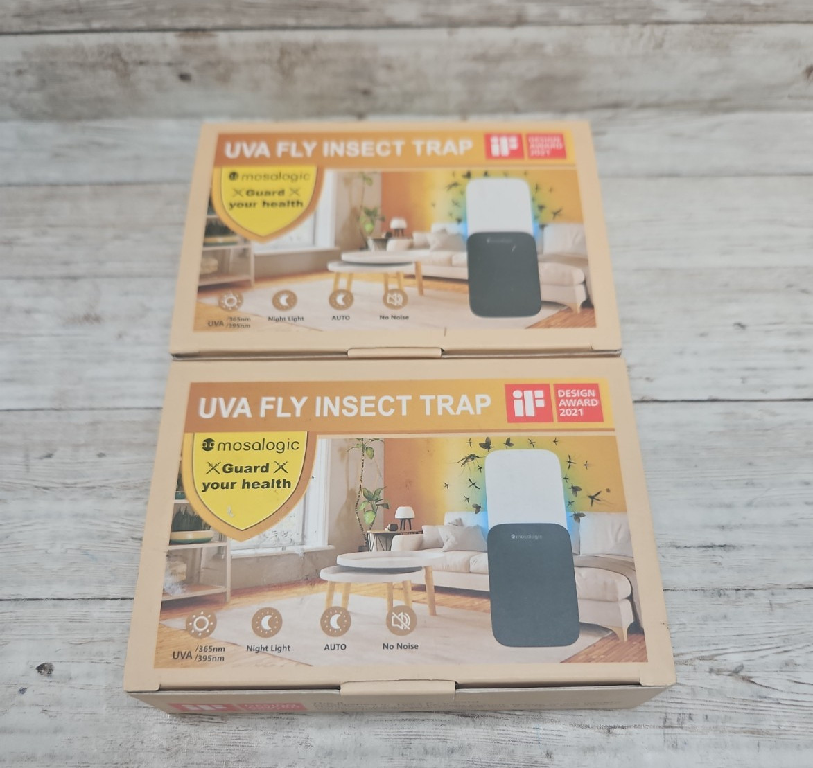 Black Mosalogic UVA Flying Insect Trap Plug-in Mosquitos Flies *2 Pack* NEW!