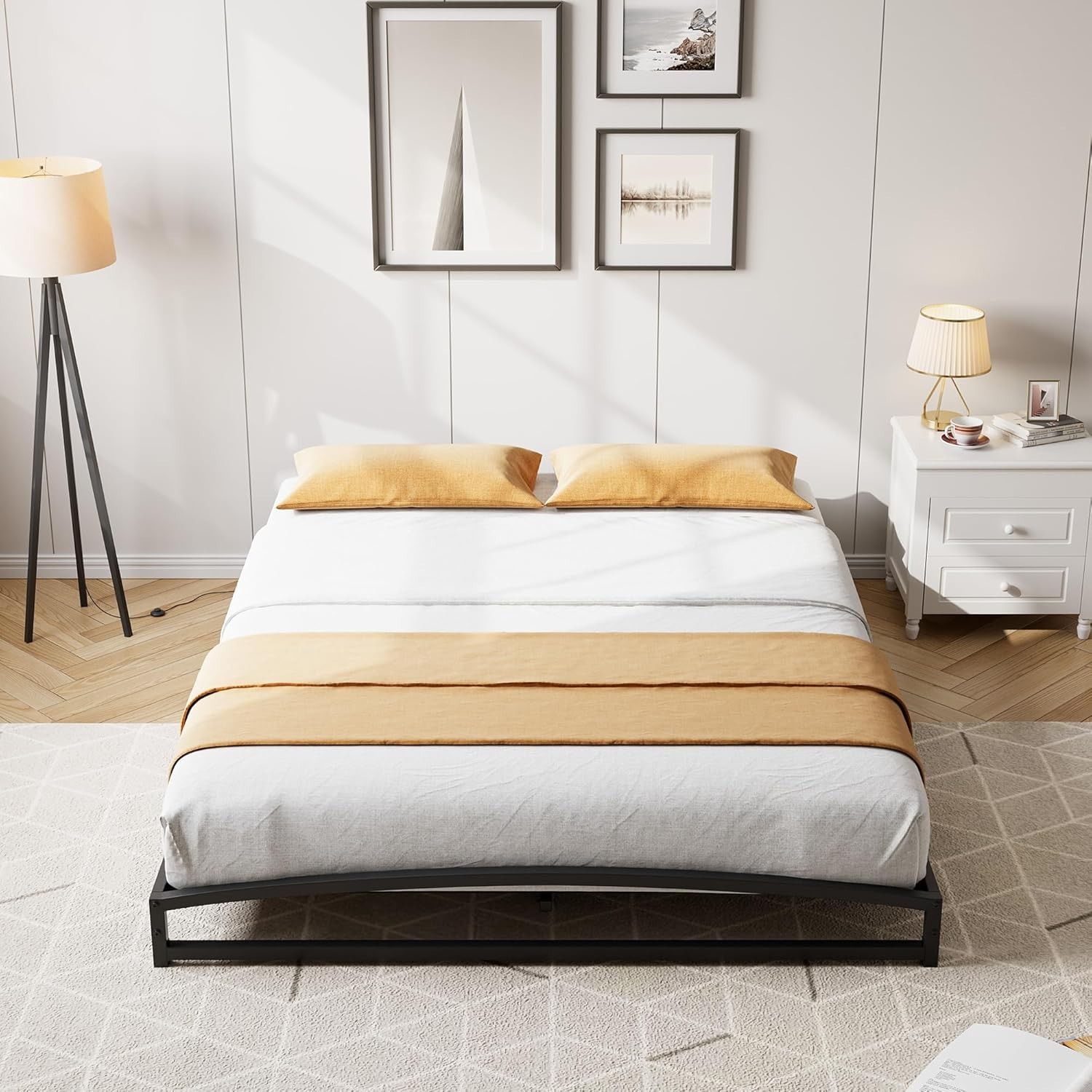 Upgraded 10-inch King Size Platform Bed Frame Heavy Duty Sturdy Metal 1000lbs