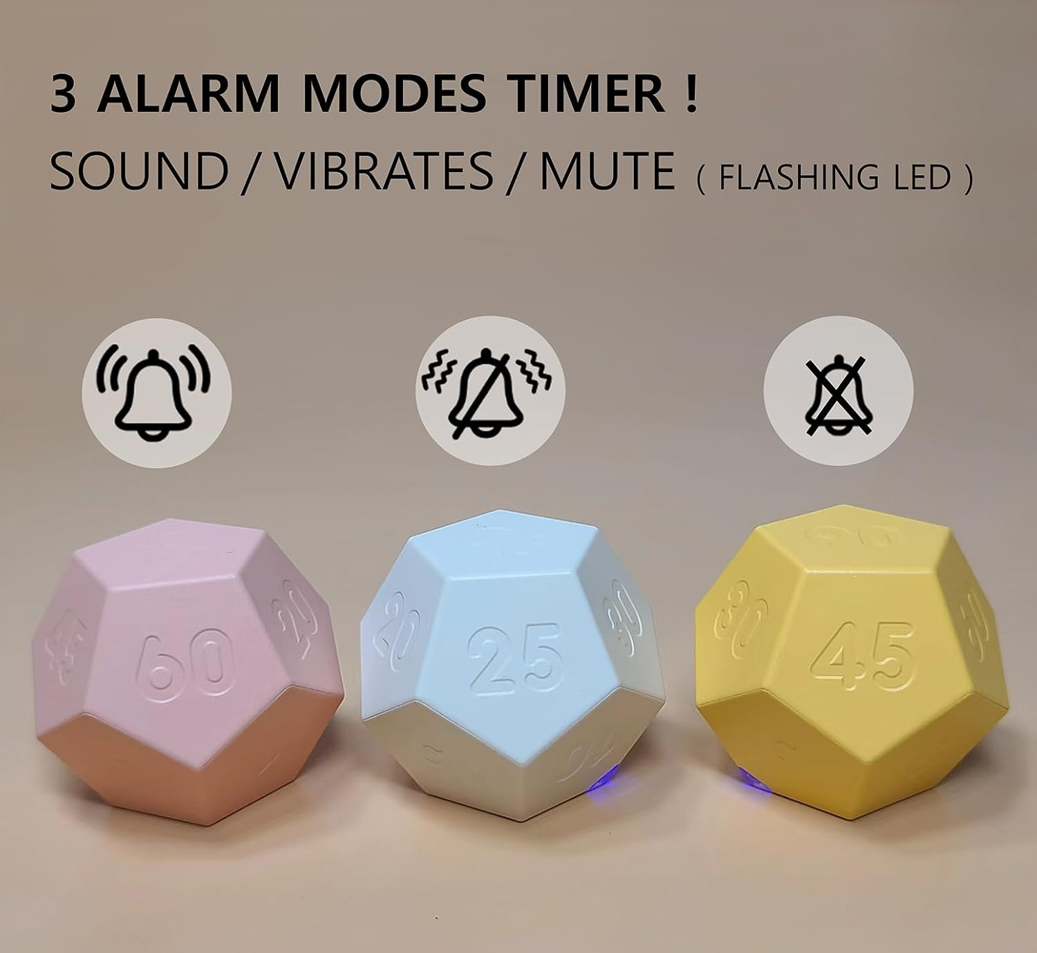 Cube Pomodoro Timer - Flip to Start Countdown, Rechargeable Mini Productivity Ti