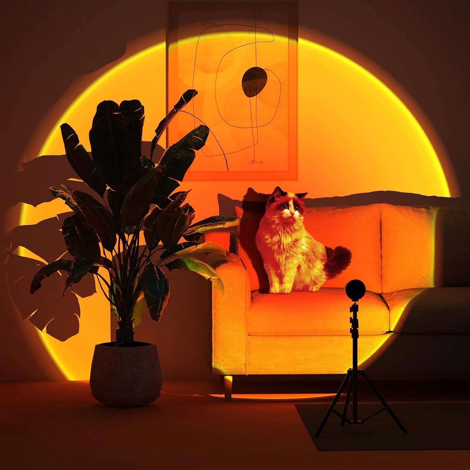 Sunset Lamp Projector, Rainbow Projection Led Lights with Remote, 16 Colors Mult