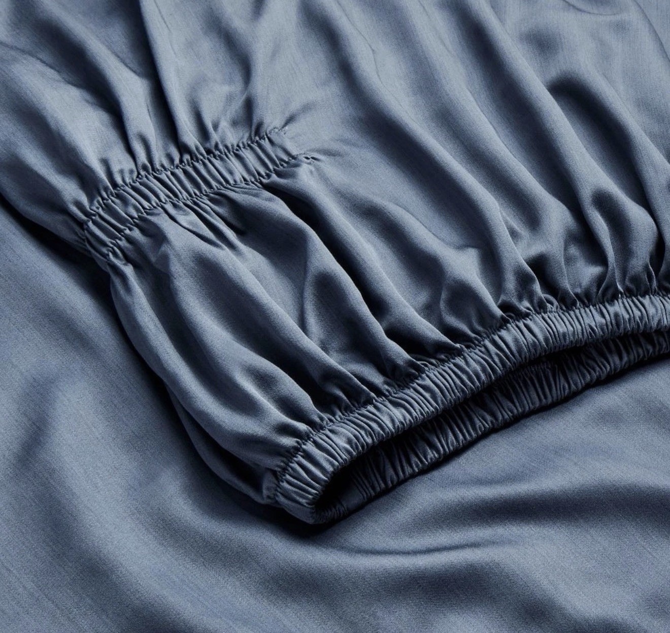 King 400 Thread Count Rayon from Bamboo Sheet Set Dark Mineral Blue NEW