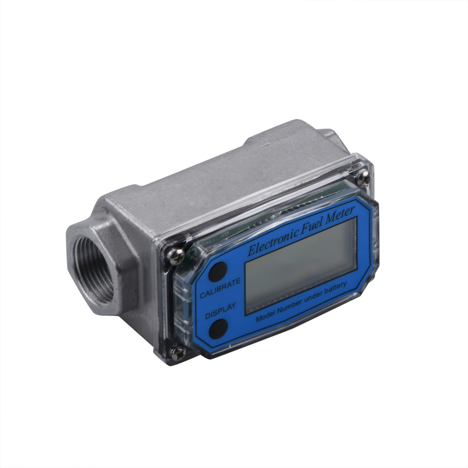 Digital Fuel Pump Flowmeter 3/4" 2.6-26 GPM For Gas Diesel Oil Water Kerosene