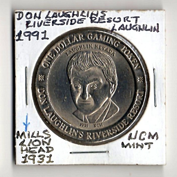 1991 RIVERSIDE RESORT CASINO LAUGHLIN NEVADA $1 SLOT COIN CG069395