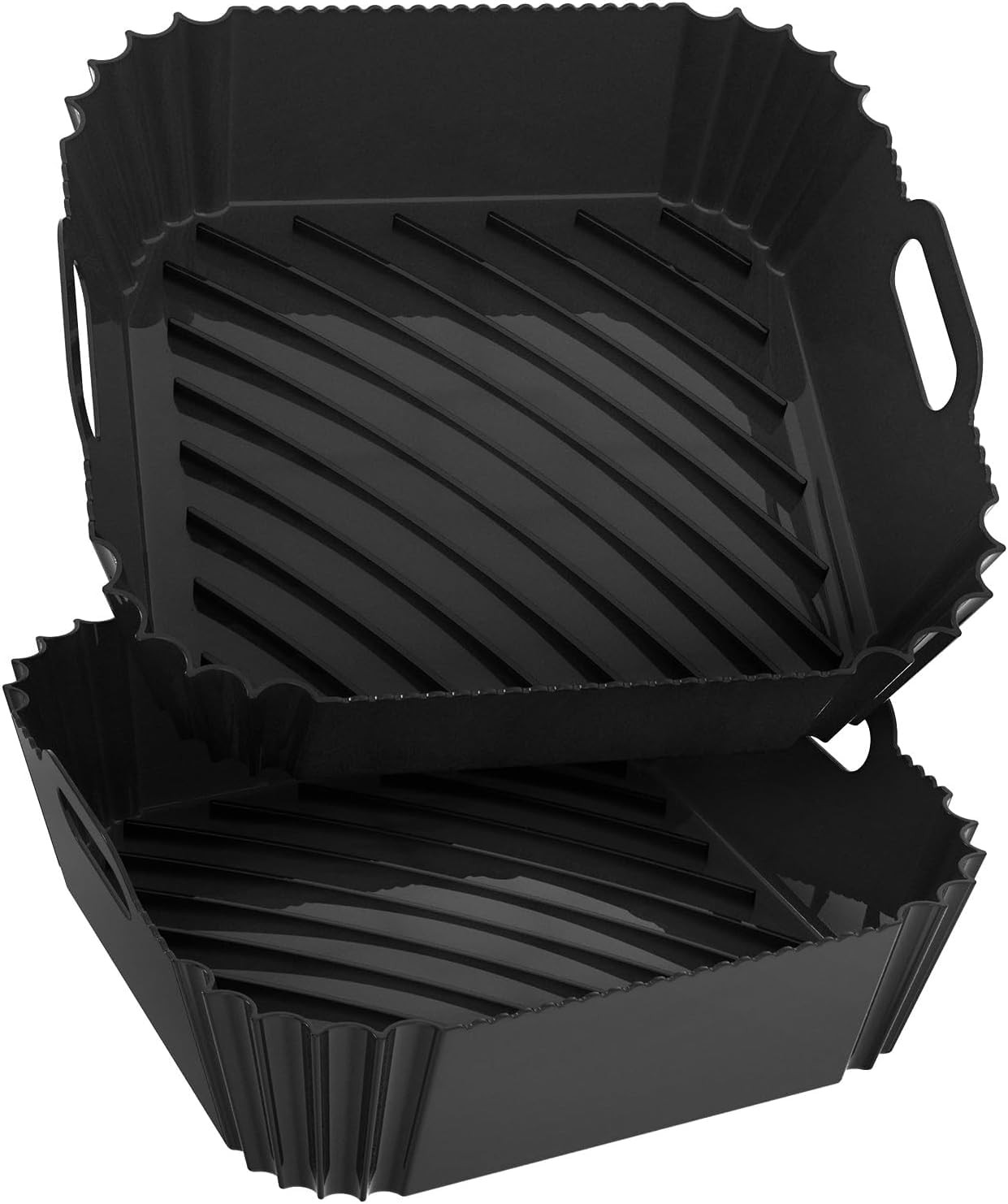 Large Silicone Air Fryer Liners Square 5-9 QT, 7.9 Inch For Black