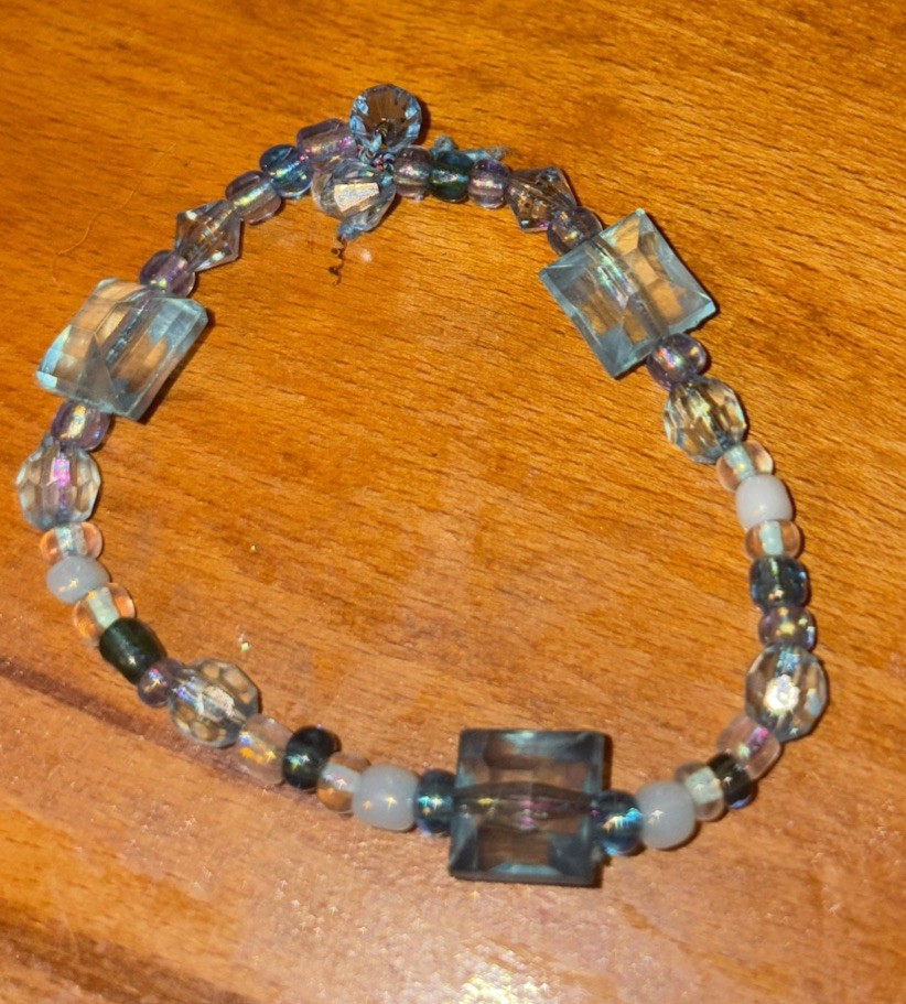 Handmade Small Blue Beaded Bracelet