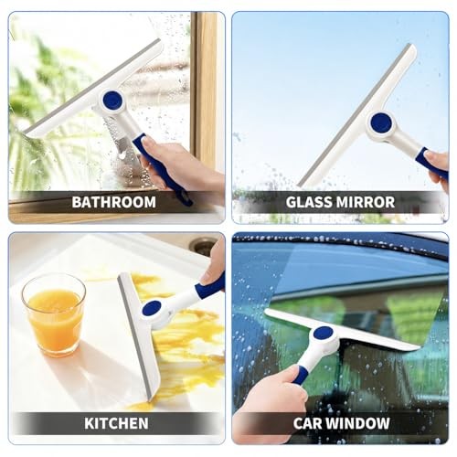 Window Squeegee for Glass Doors，All-Purpose 9.7” Window Cleaning Squeegee,
