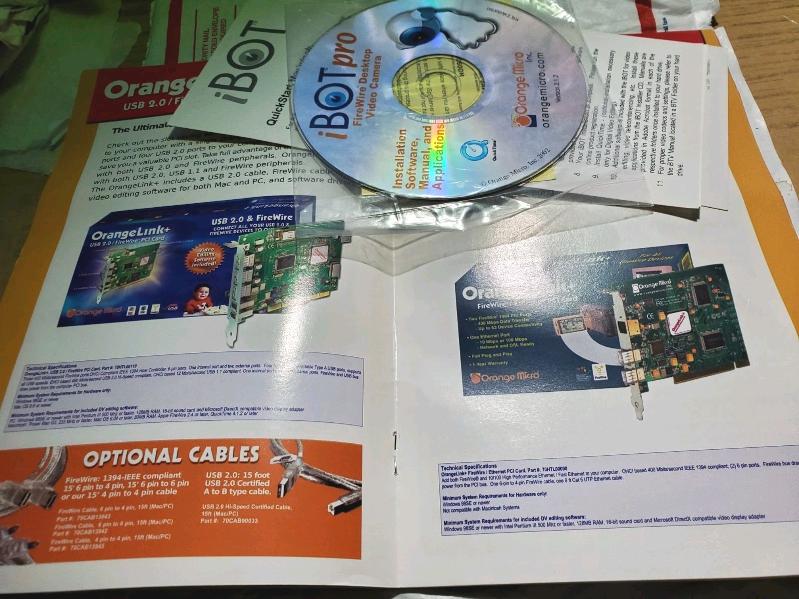 New Orange Micro Inc. For PC & Macintosh I Bot Pro Video Camera Disk Fire Wire