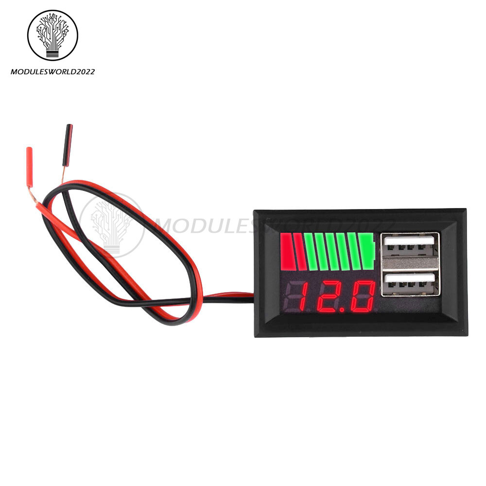 Digital Lead-acid /Li-ion Battery Capacity Voltage Meter Battery Level Indicator