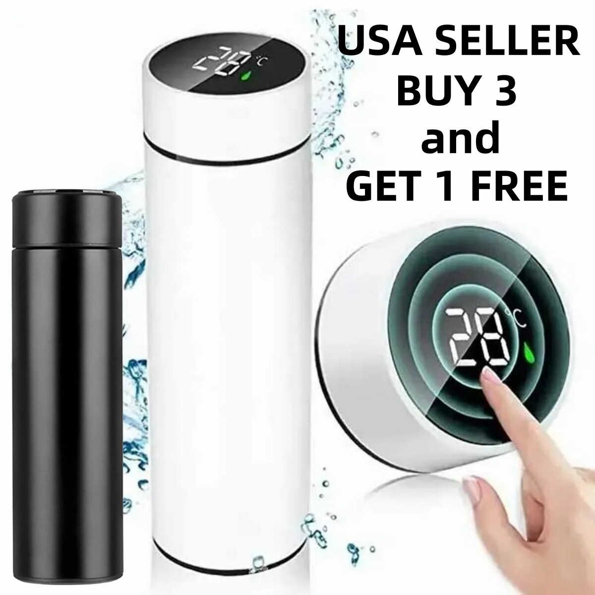 17oz Coffee thermo Smart Sports Water Bottle with Temperature Display Hot Cold