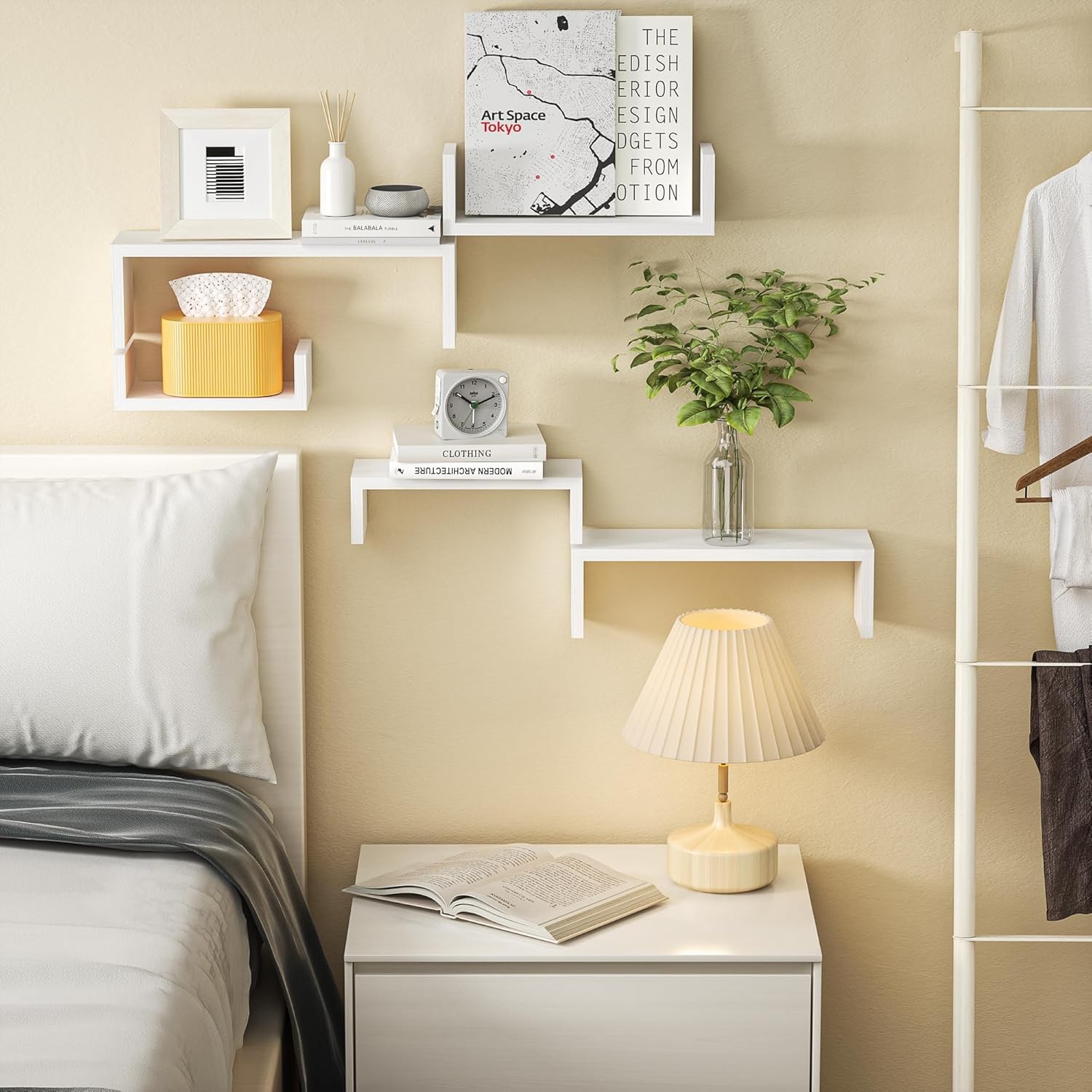 SRIWATANA Floating Shelves for Wall, Wall 5, Washed White