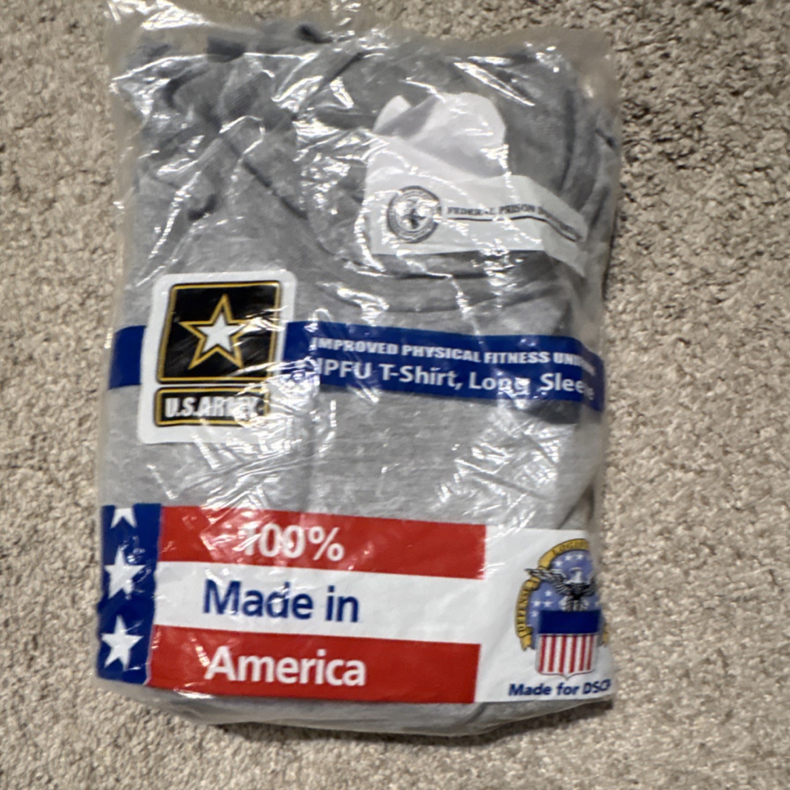 U.S. Army IPFU Long Sleeve Gray T-Shirt Made in America Militaria