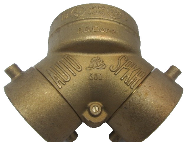 FPPI 09-000-00 Connection Single Clapper Siamese Straight Brass