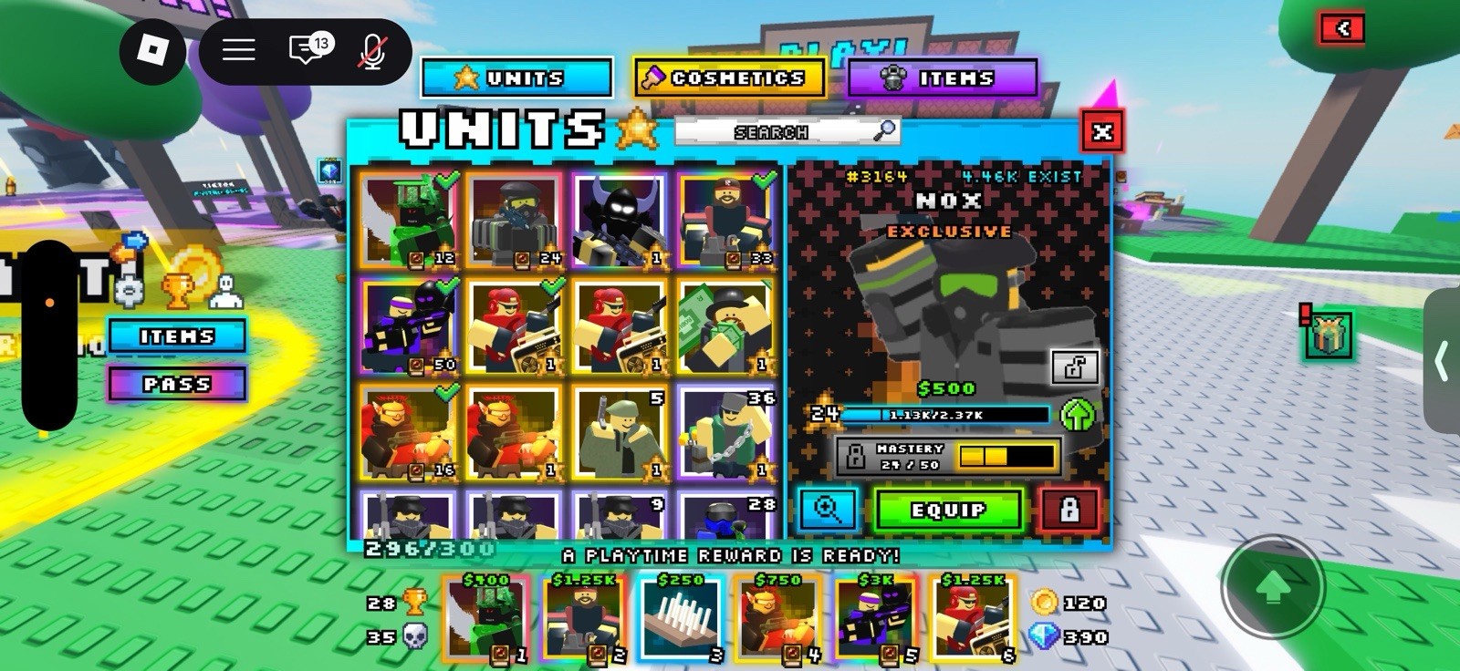 Roblox noob tower defense Units NOX Exclusive