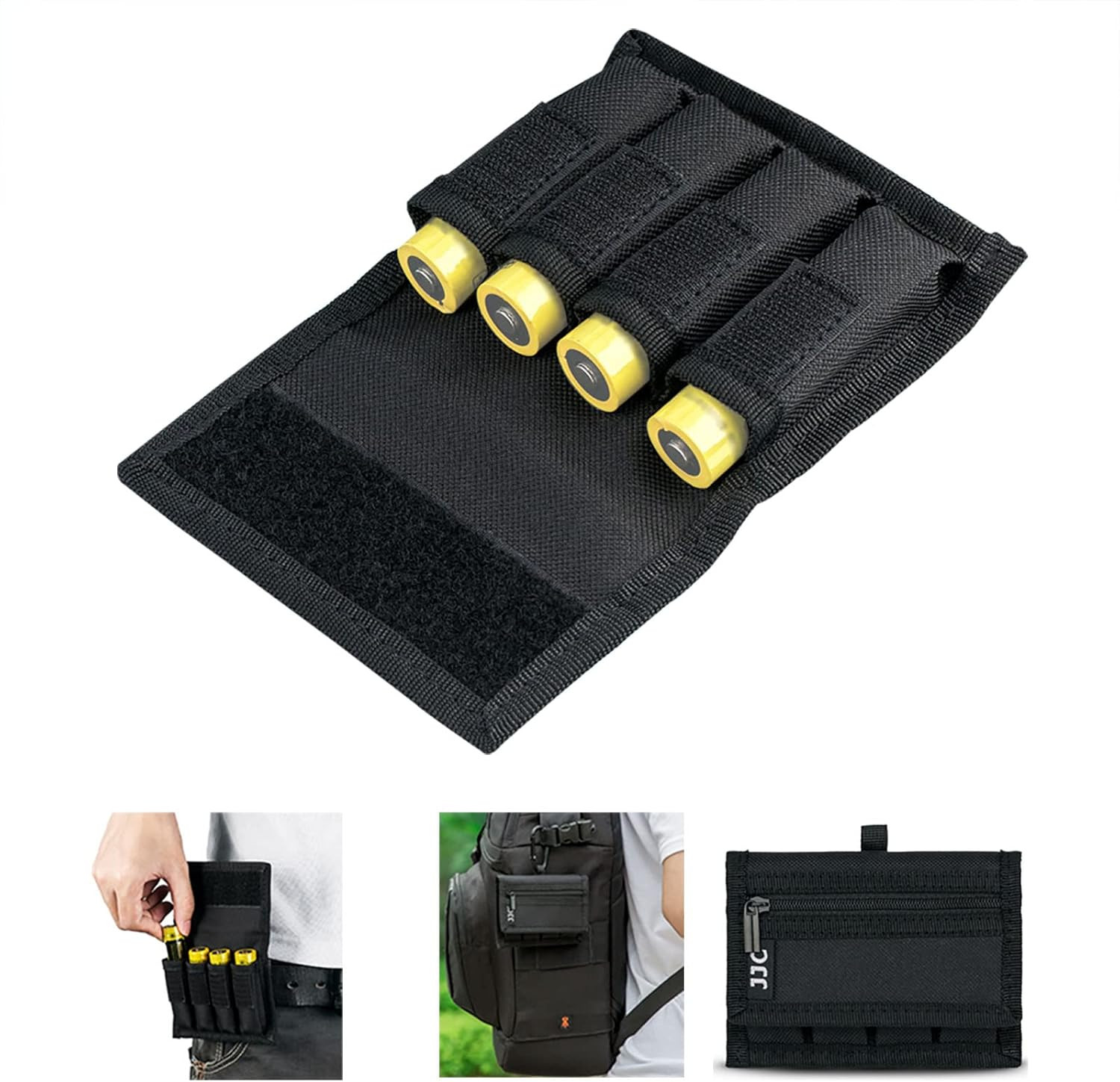 Battery Pouch Case for 4 X 18650, 20700 or 21700 Battery, Belt Holster for 18650