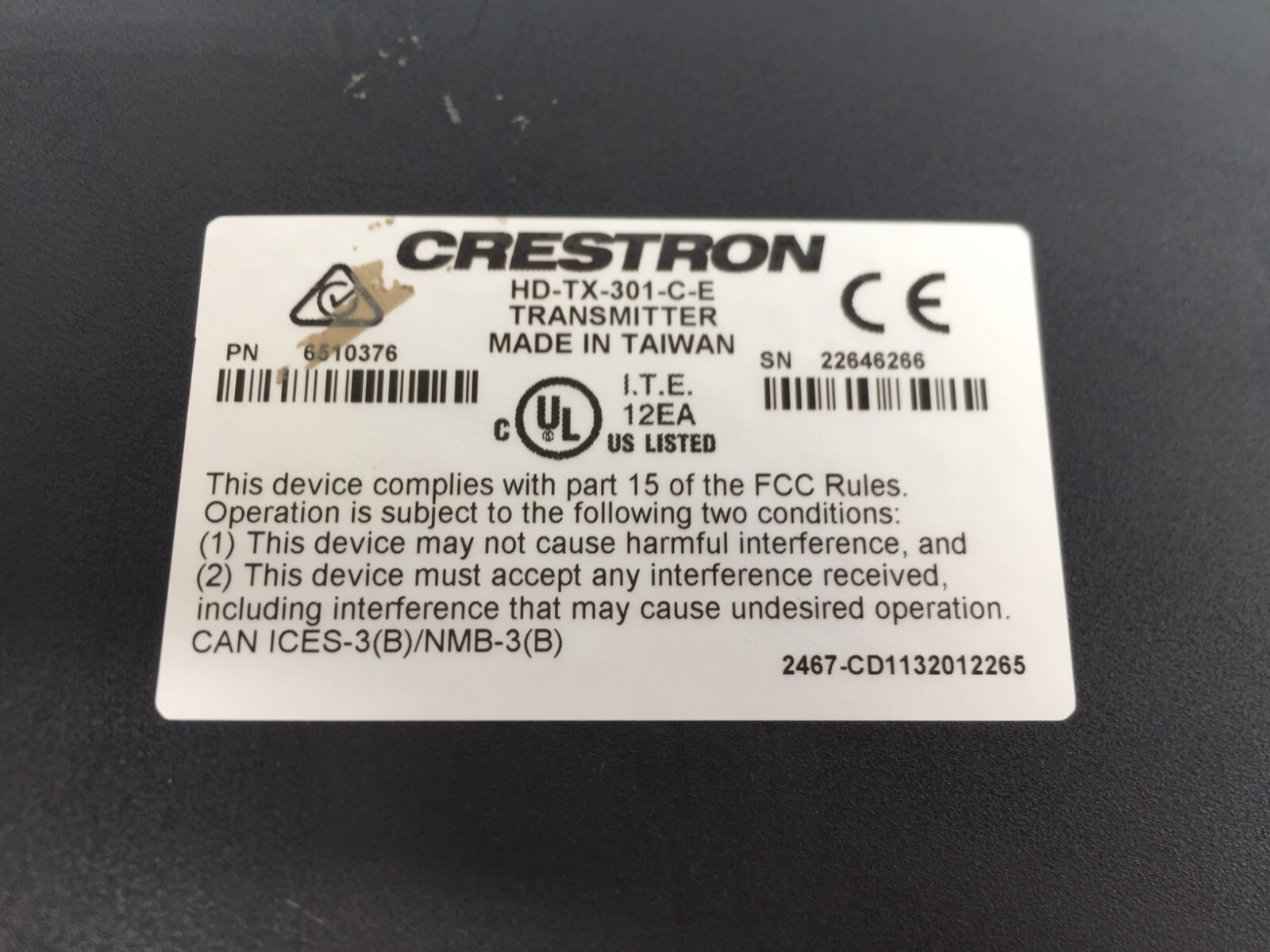 Crestron HD-TX-101-C-E HDMI Category Cable Transmitter FREE S/H