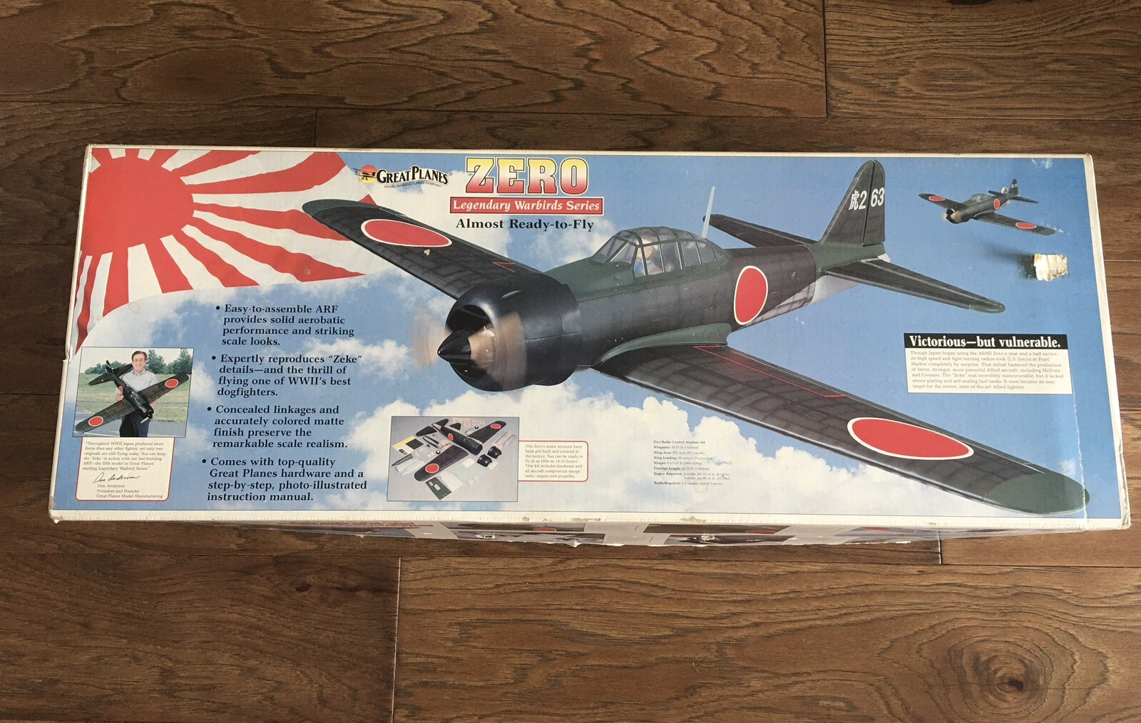 Vintage Great Planes A6M2 Zero Model # GPMA1535 Plane Kit - 59.75 Inch Wingspan