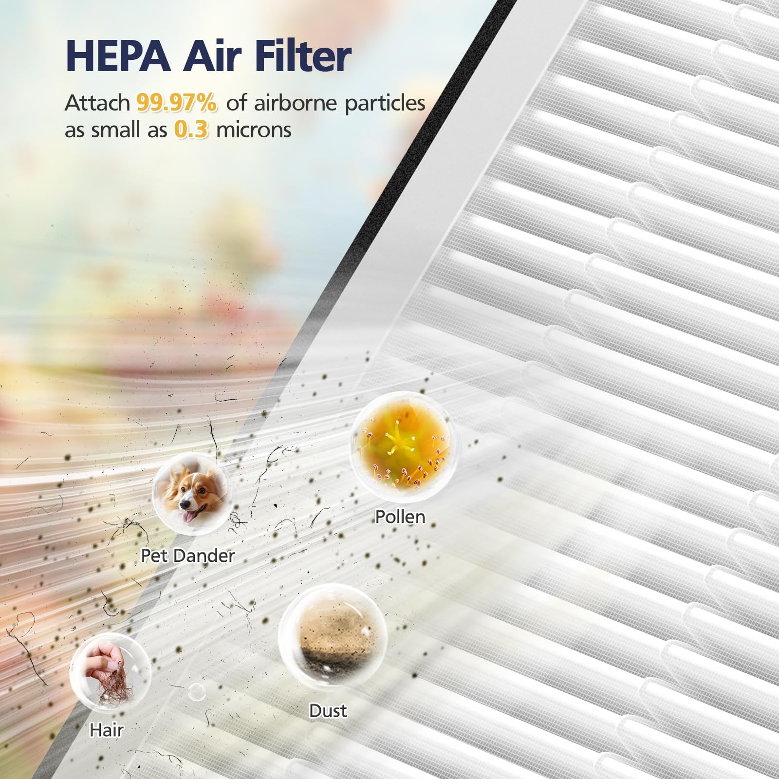 APH3000 Replacement Filter Compatible with KNKA APH3000 Air Purifi-er, 3-IN-1...