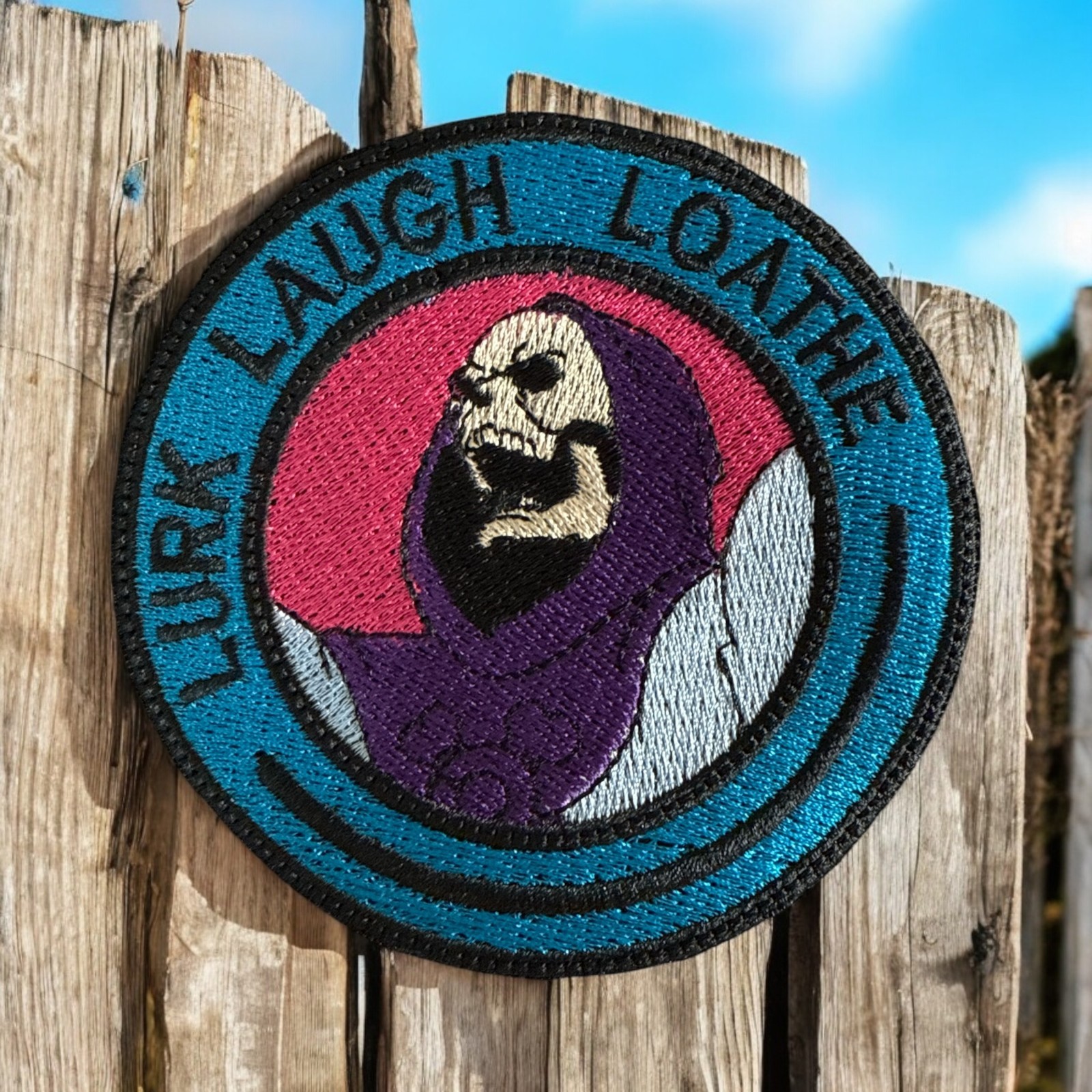 LURK LAUGH LOATHE/ SKELTOR/ HE-MAN American Hook & Loop Morale Patch