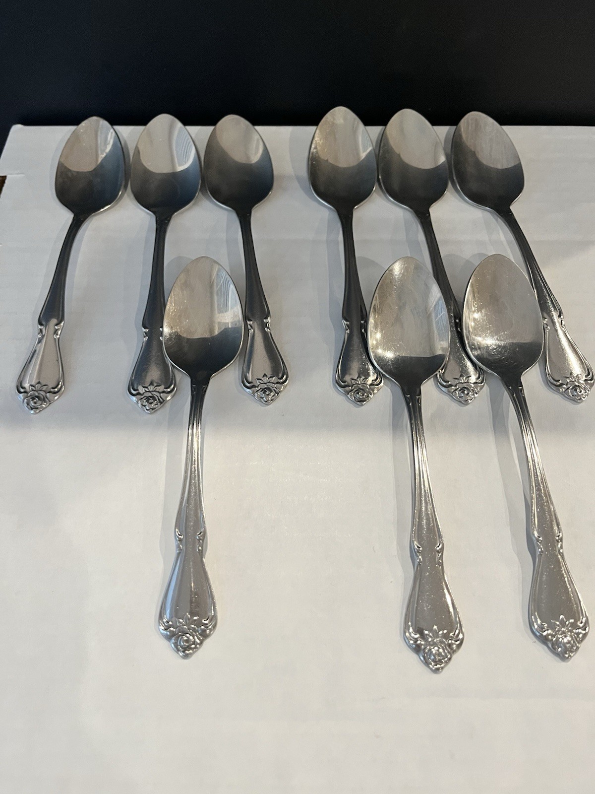 Rogers Arbor Rose Teaspoons Stainless Glossy $3 Each Pc, 6”