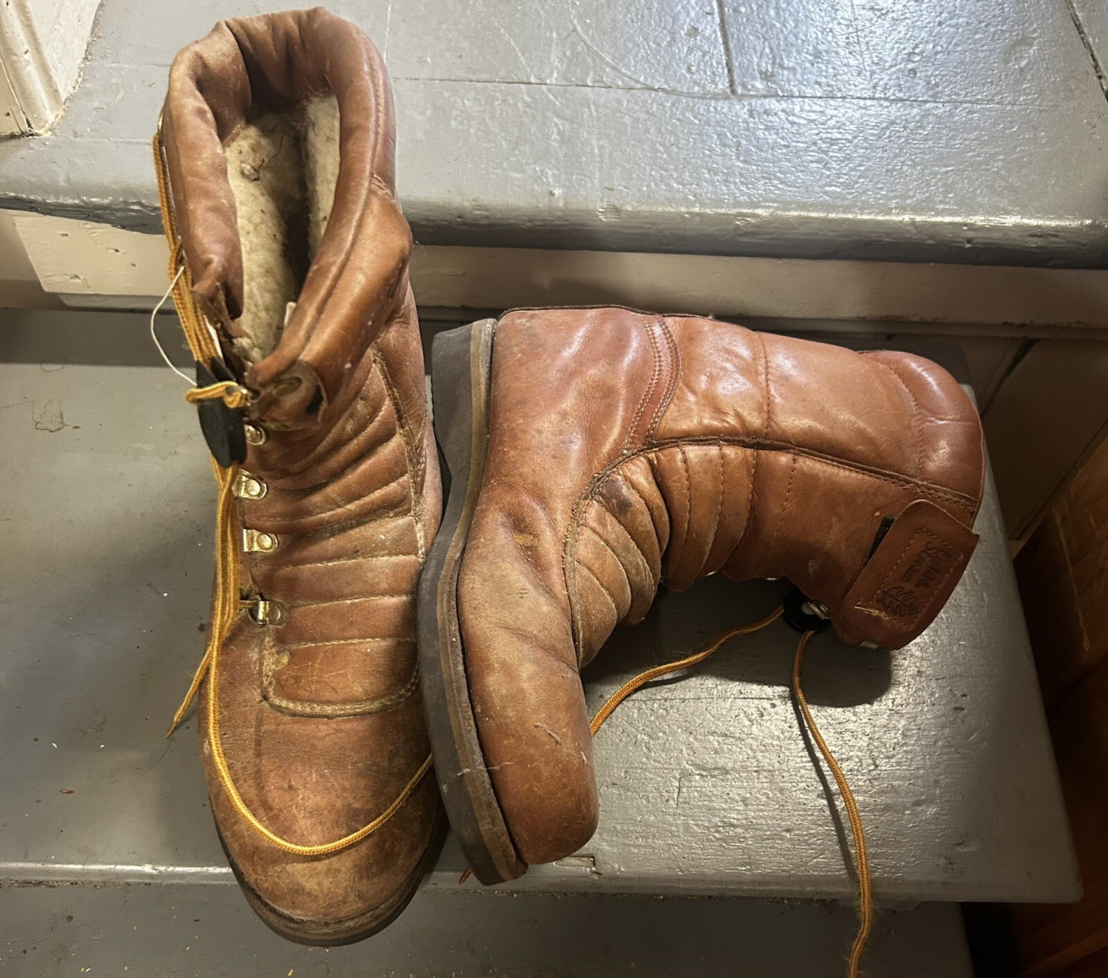 Maine Estate Find! Vintage Field & Stream Boots Brown Leather 11.5” Toe To Heel