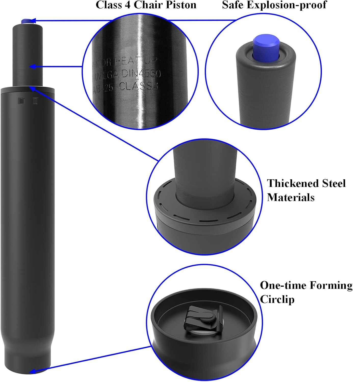 Cilindro De Gas Para Silla De Oficina 5 Pulgadas Compatible Con La Mayoria