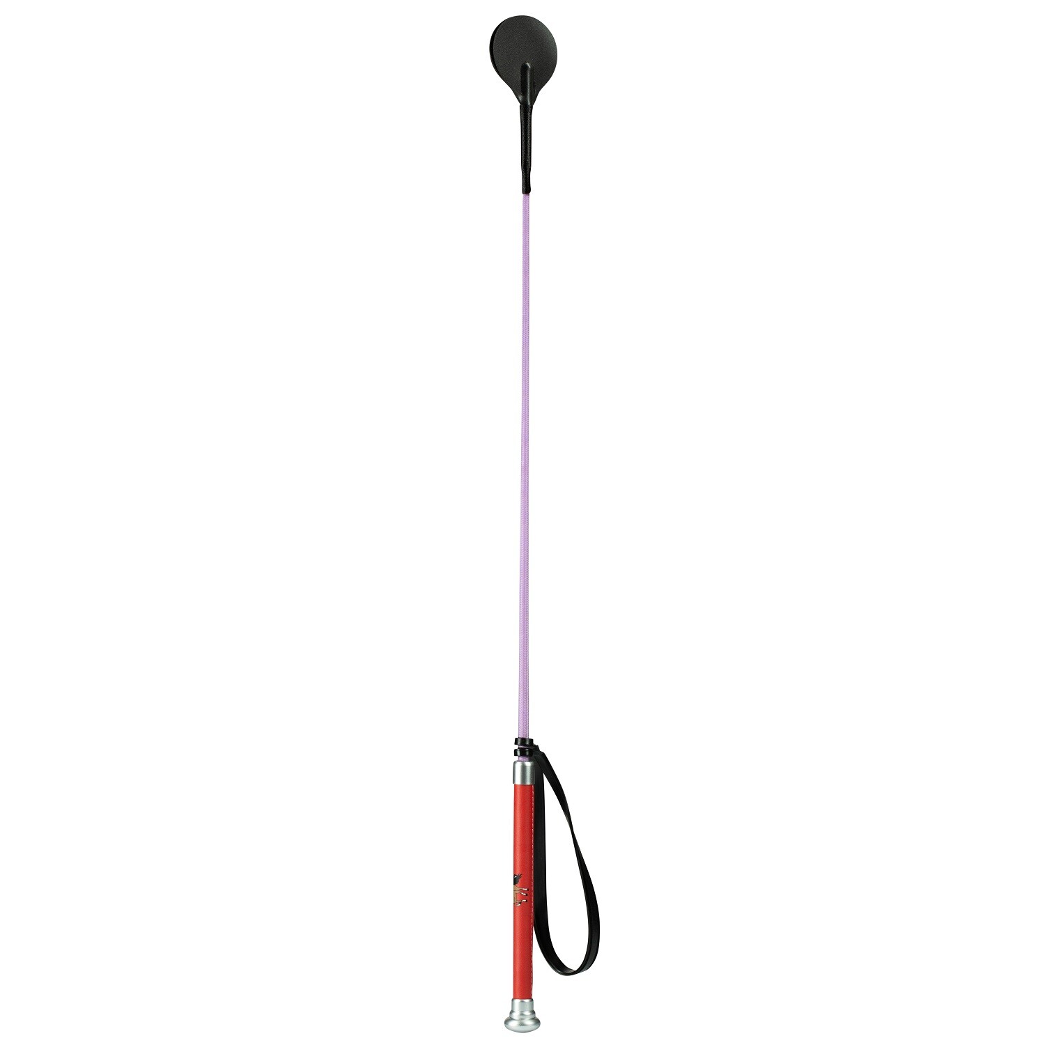 New! Horze brand Red & pink 26" ALL PURPOSE WHIP w/ Round popper Loop handle