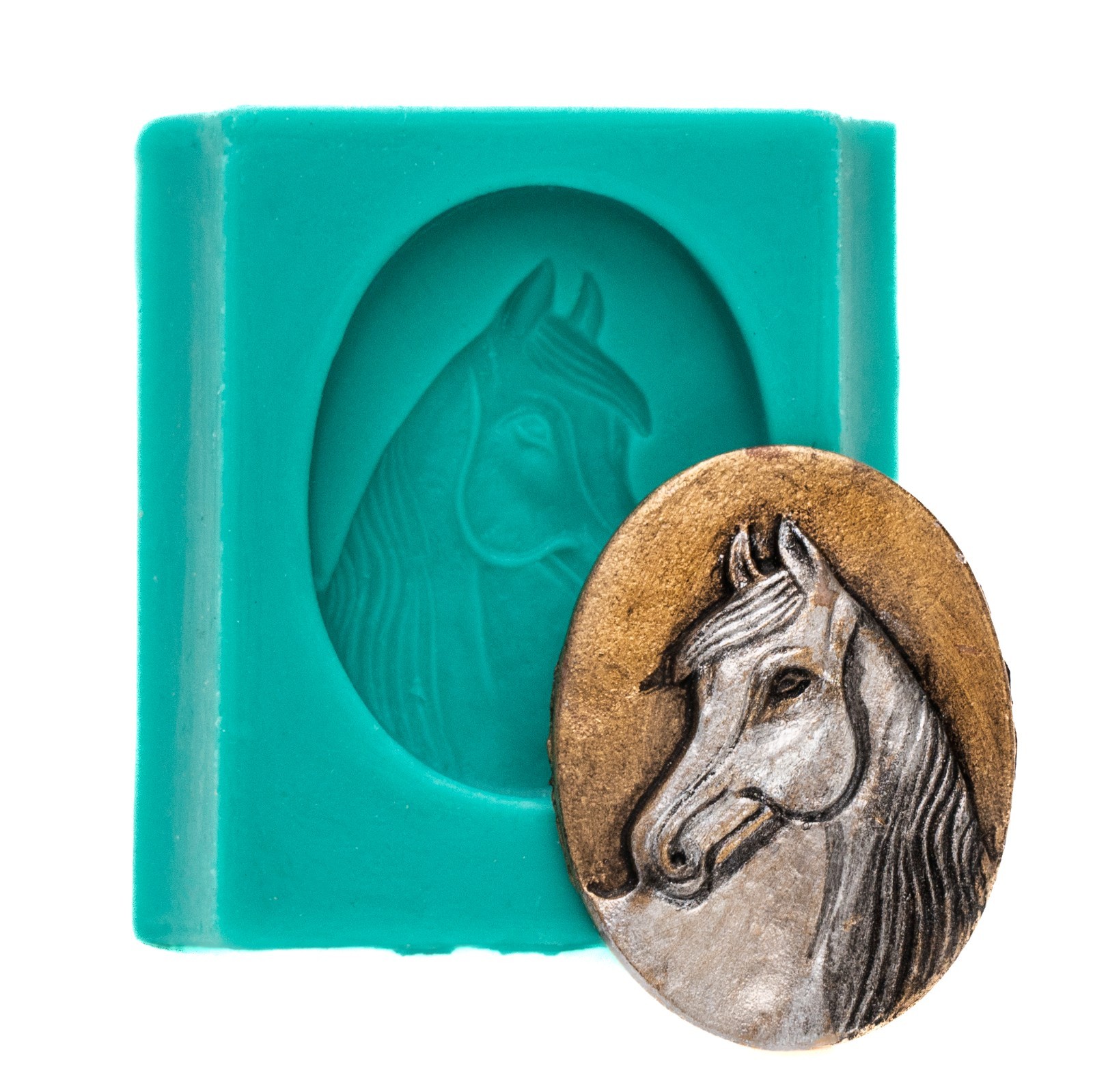 Horse Cameo Mold Pendant Cabochon Mold Resin Mold Fondant  Candy Mold  (922)