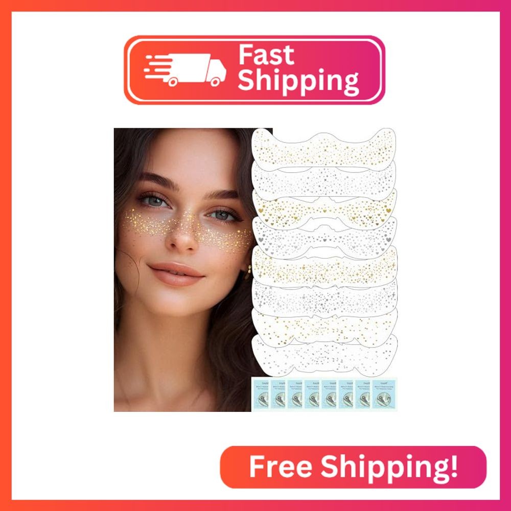 Wugbc 8 Counts Heart Freckles Face Tattoos, Temporary Fake Freckles Tattoo Stick