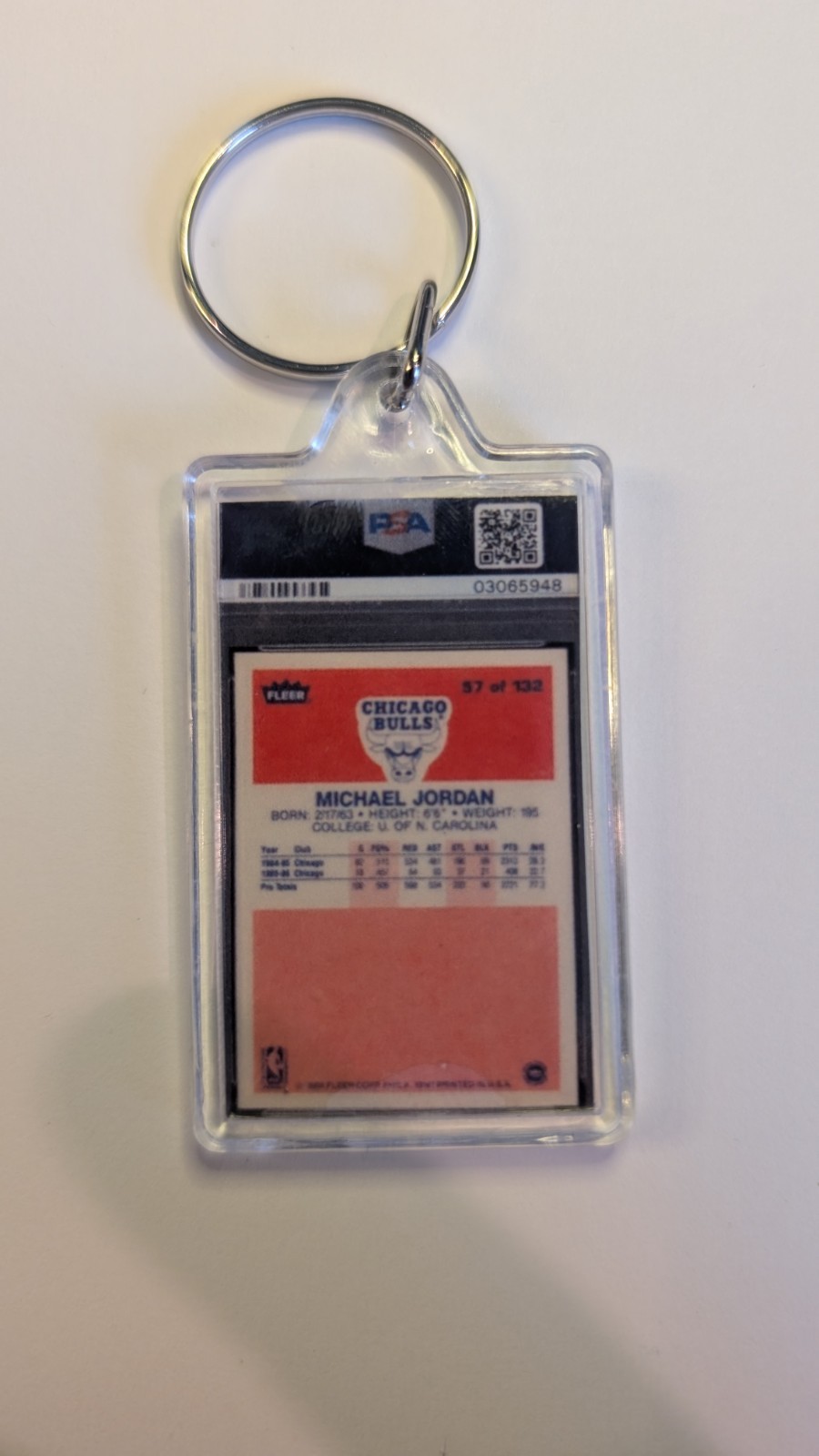 1986 Fleer Michael Jordan Rookie PSA 10 Keychain!