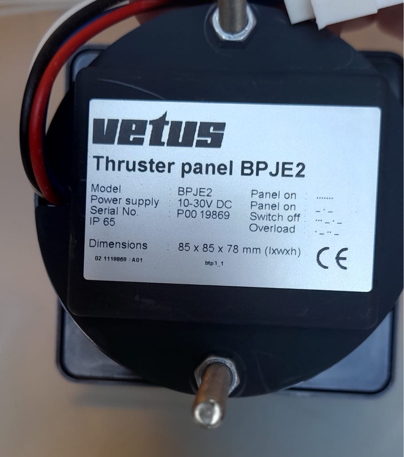 Vetus Thruster Panel with JoyStick - BPJE2