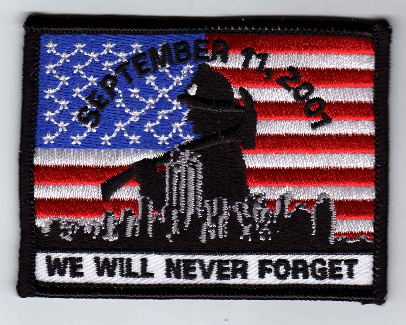 911 AMERICAN FLAG Patch 9-11 Tribute patch 911 memorial patch iron on 3.5" wide