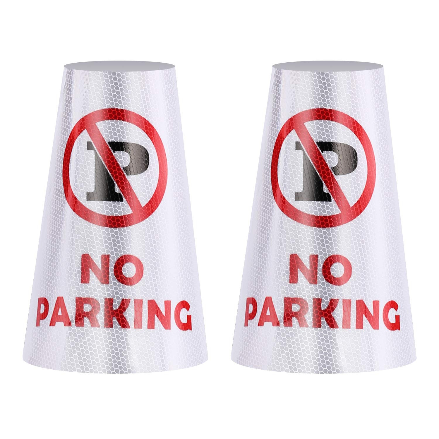 2 Pack " NO Parking " Reflective Collars Stickers for Traffic Safety Cones, 360°
