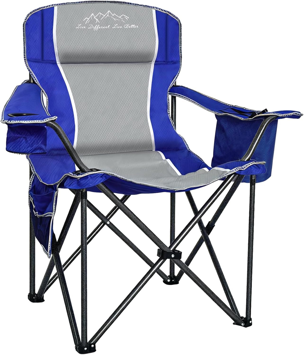 Folding Camping Chair Portable Outdoor Heavy Duty Padded Chairs Lawn Chair with
