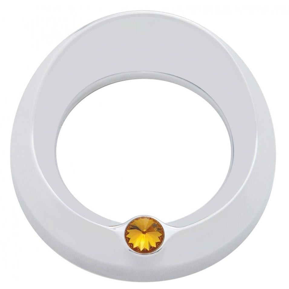 Peterbilt/Freightliner Chrome Speed/Tachometer Gauge Cover With Visor & Amber