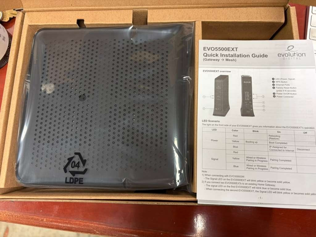 Evolution Digital EVO 5500 EXT Wifi Extender, NEW SEALED EVO5500EXT