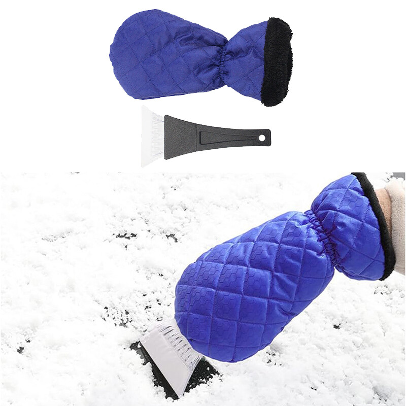 1Pc Ice Scraper Snow Frost Scrapers Glove Car Windscreen/Windows Cleaning Blue