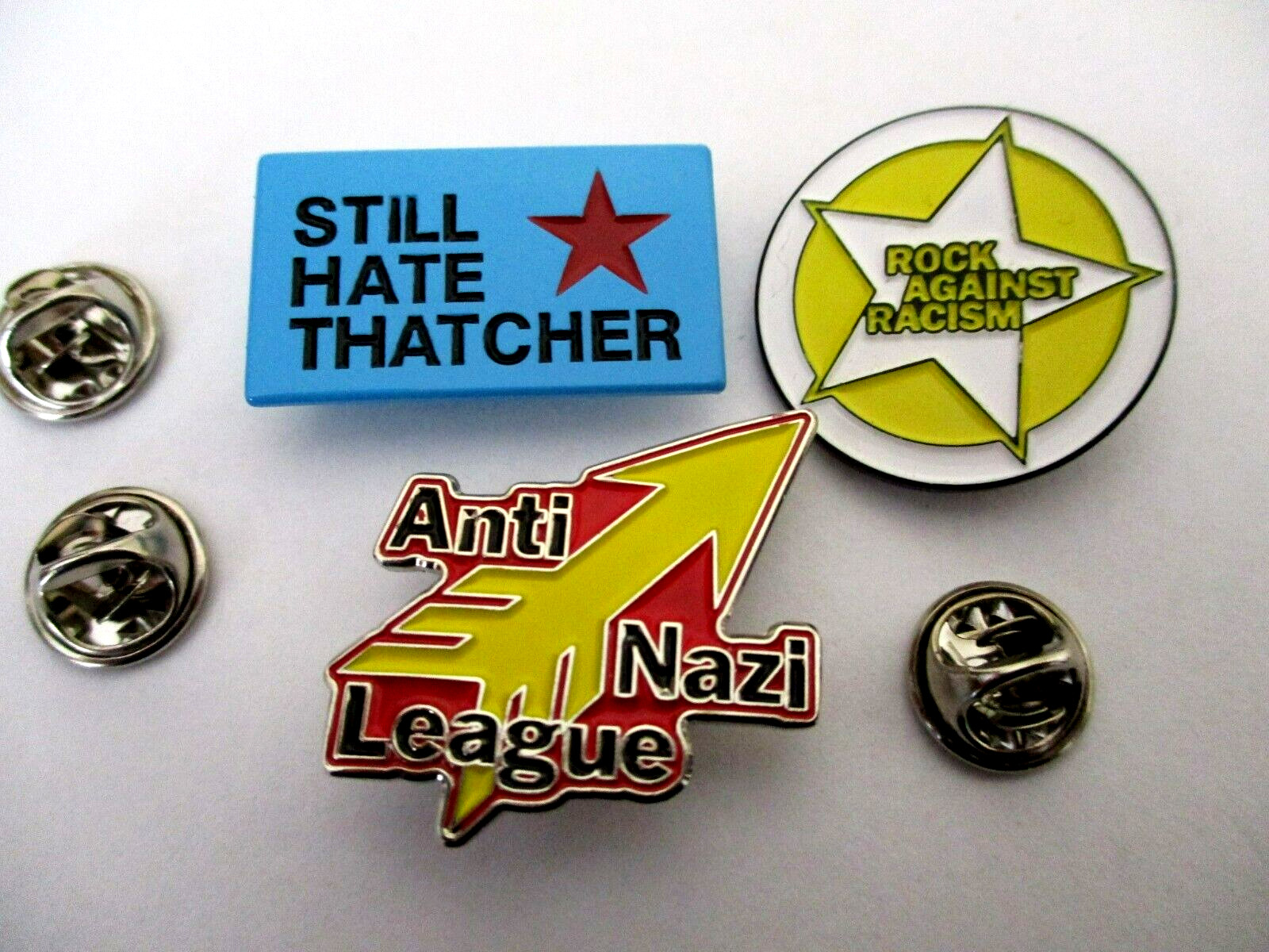 ANTI TORY / ANTI FASCIST metal badge job lot enamel pins