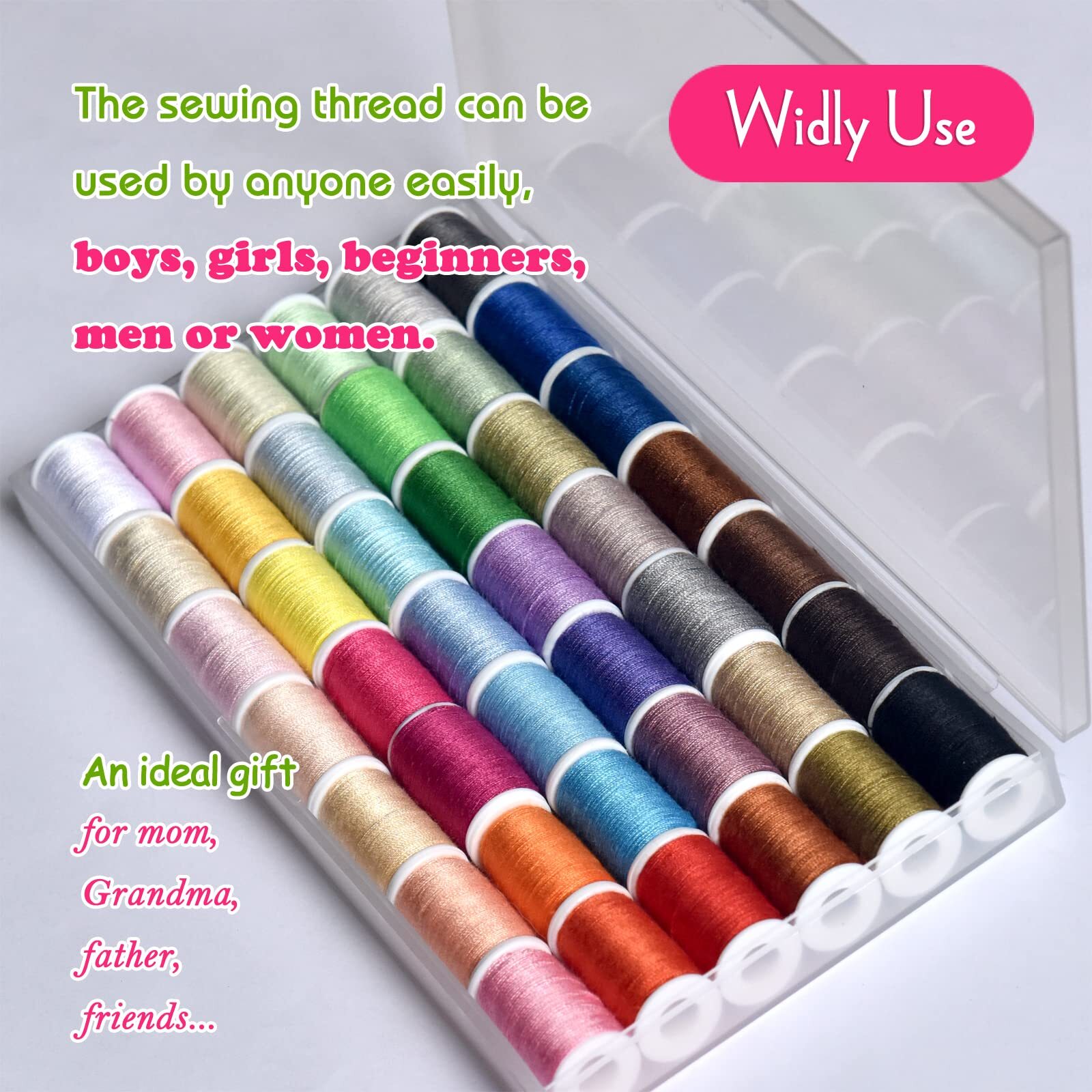 Sewing kit 42 Color Set of Handy Polyester Thread，50 m Each