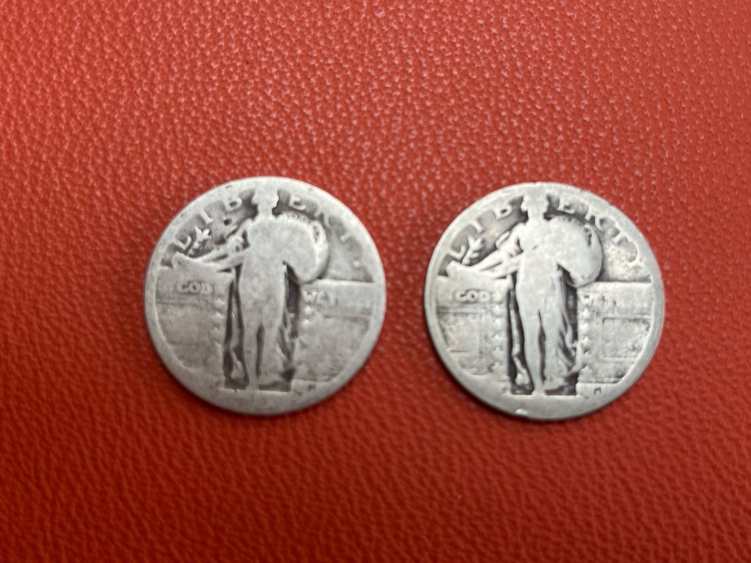 Standing Liberty Quarter Lot of 2 90% Silver US Coins Eagle Reverse