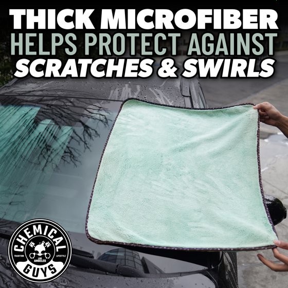Chemical Guys MIC529 Super Plush Drying Towel 25x30 Olive Green (2 Pack)