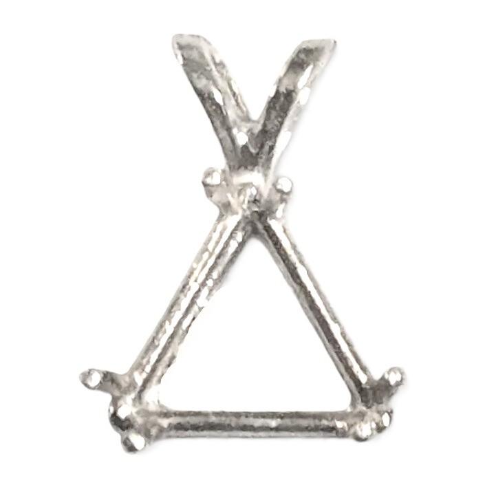 6mm or 9mm Triangle (Trillion) Sterling Silver Pre-Notched Pendant Setting Mount