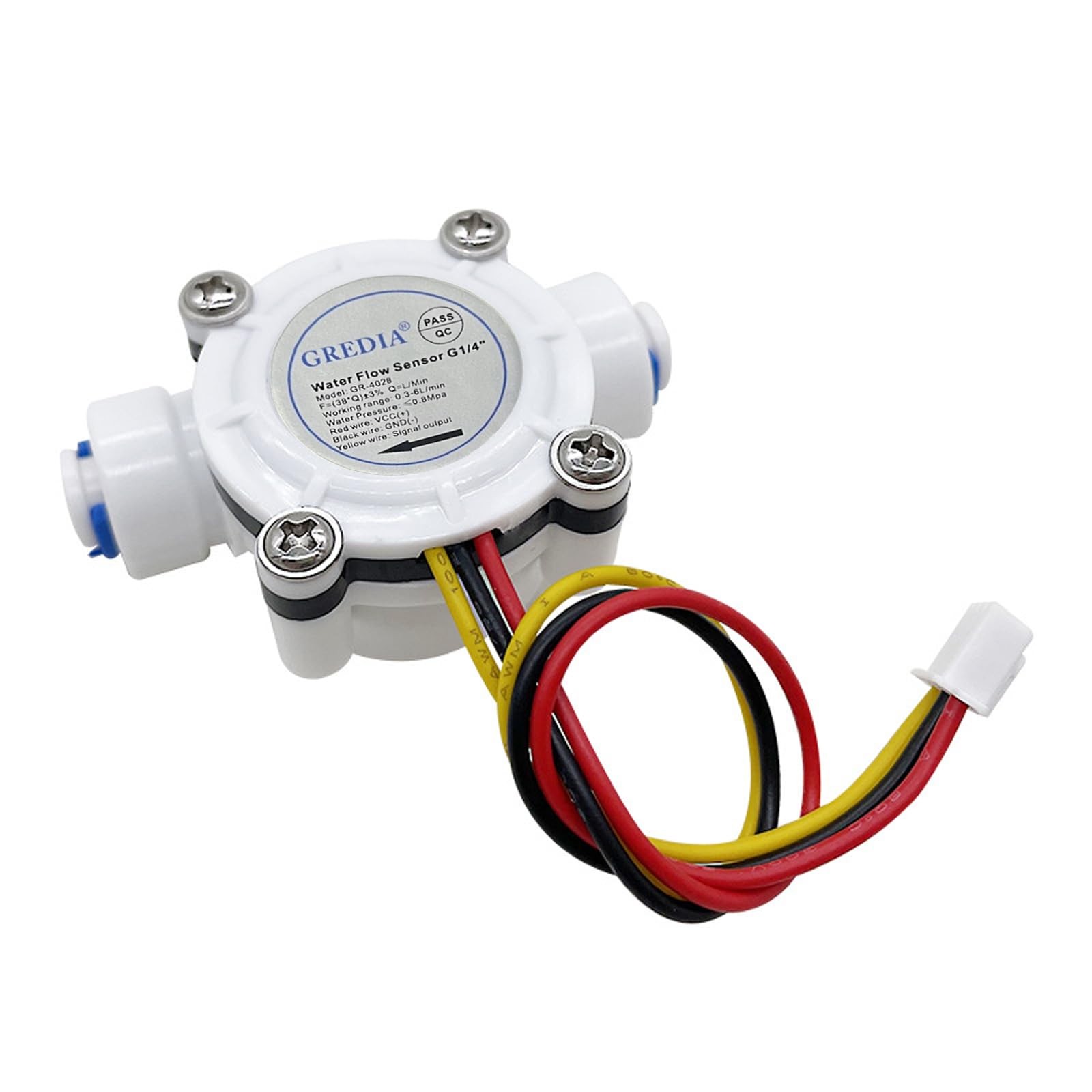 1/4 Quick Connect Water Flow Sensor Foodgrade Switch Hall Effect Flowmeter Flui
