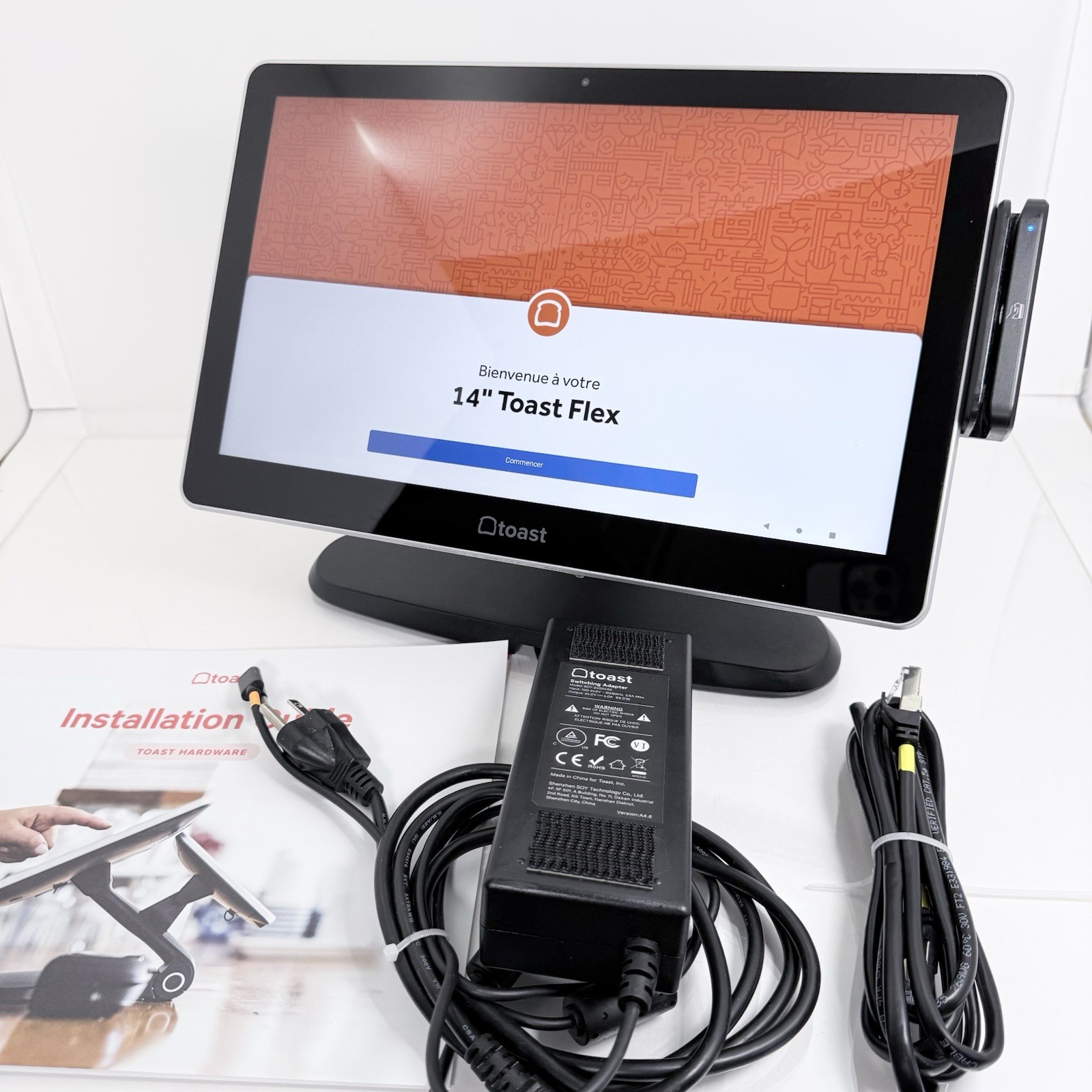 Toast Flex POS Terminal Dual Customer Display w/ Card Reader Stand Power Supply