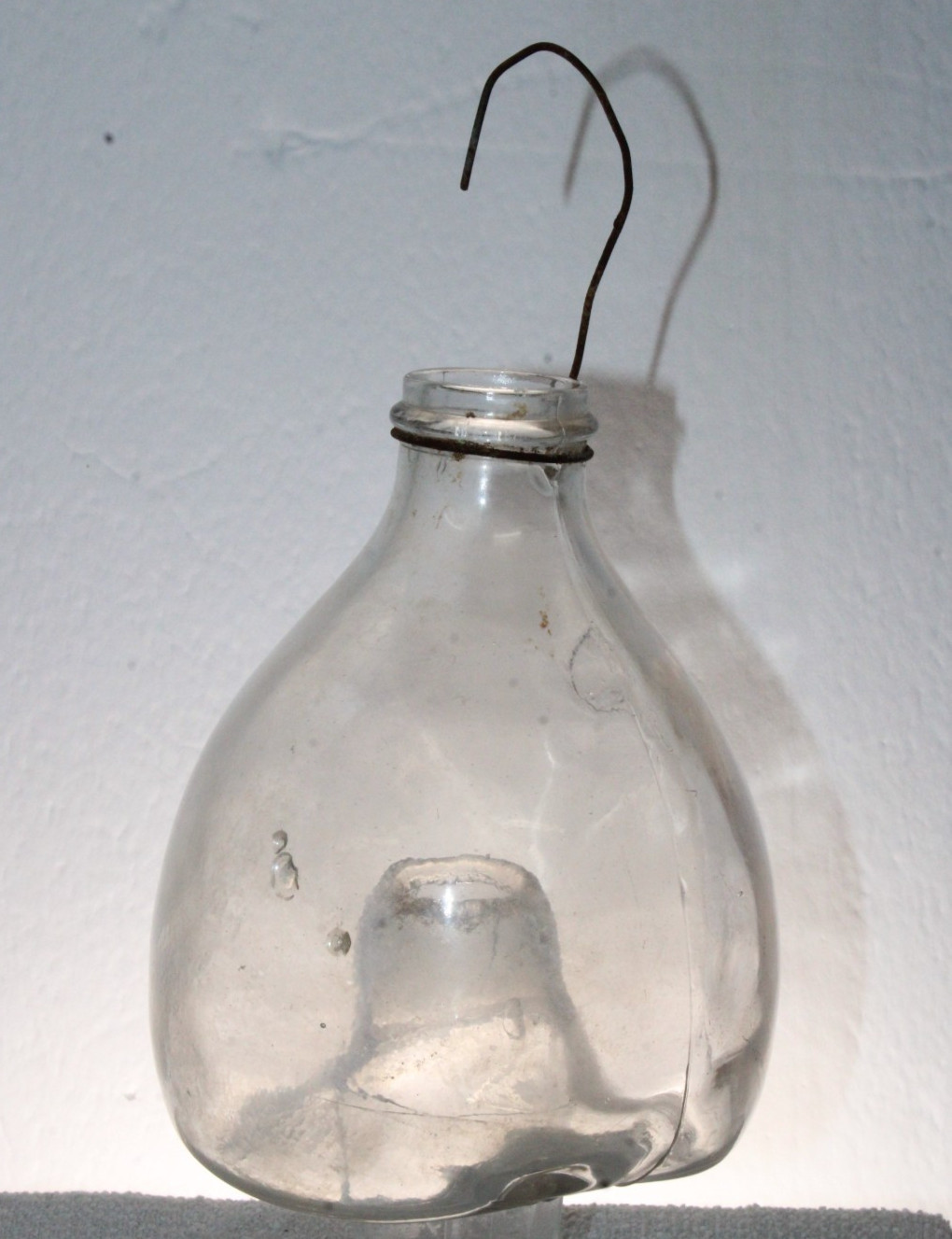 Antique Glass Fly Wasp  Bee Catcher Insect Trap Fruit Fly Bee 6" SIGNED HDAD