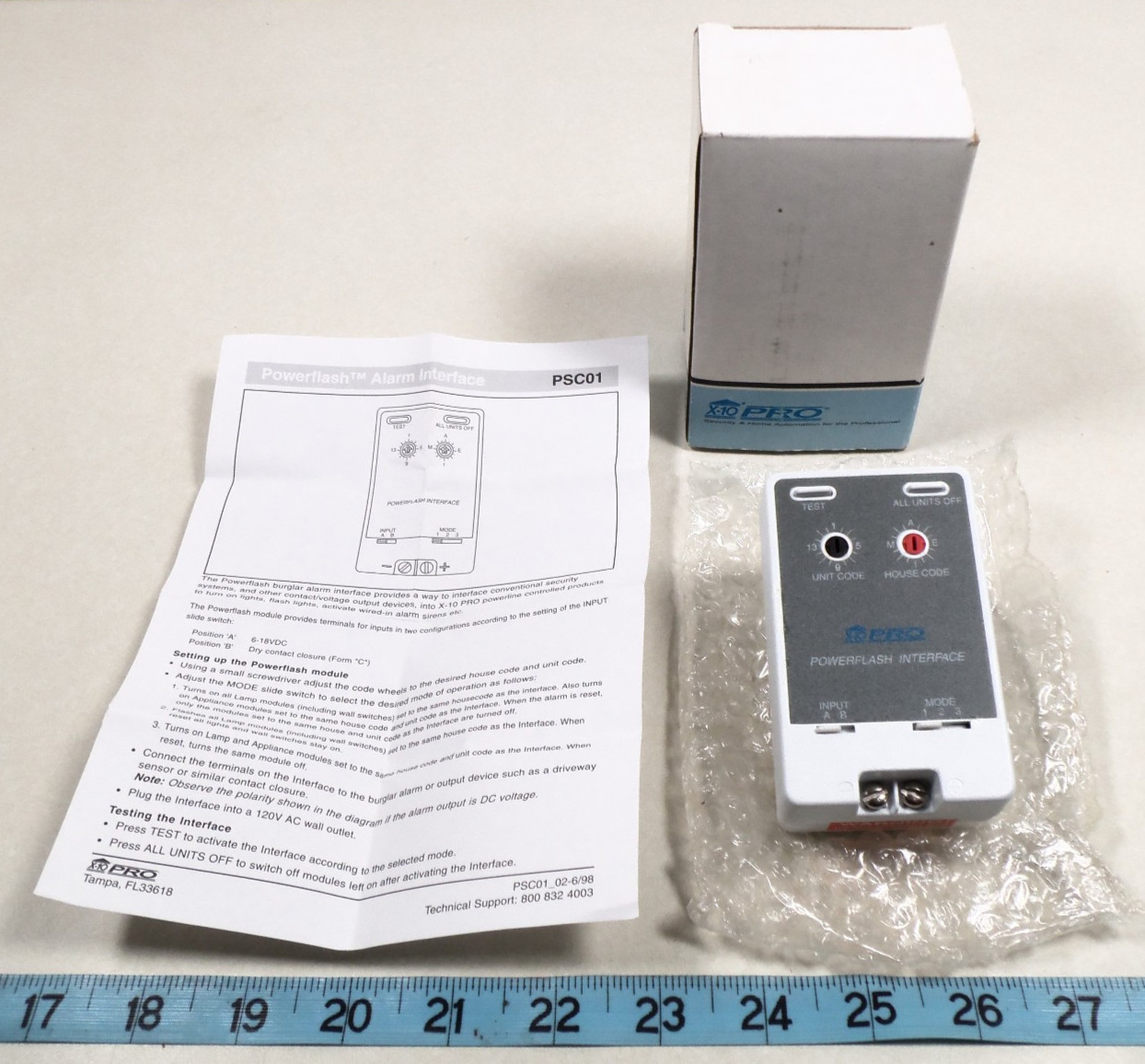 New NOS X-10 Pro Powerflash Burgular Alarm Interface Model PSC01 Alarm Security
